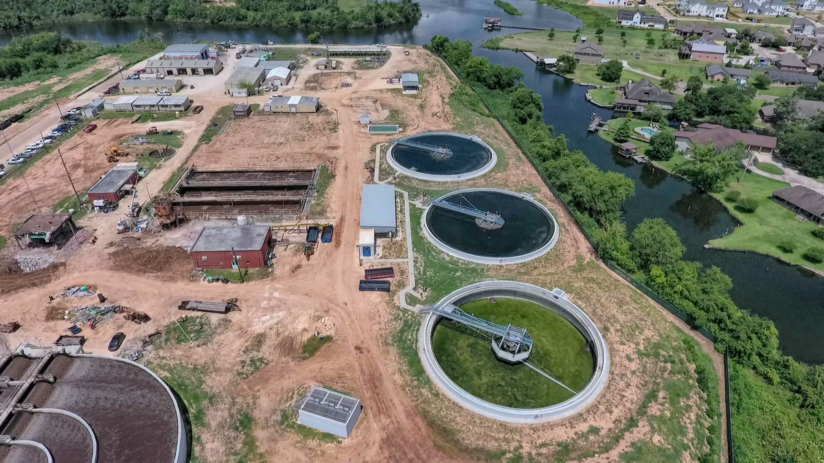 Wastewater Treatment Plants BC Expanson Aerial view of Lake Charles WWTP