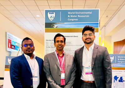 Pandiyan Kesavan, Jejal Bathi and Vivek Reddy at the 2024 EWRI Congress