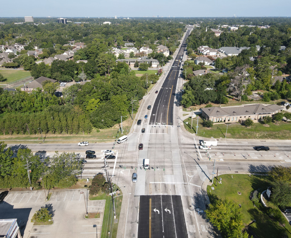 Aerial view of the LA 73 project area