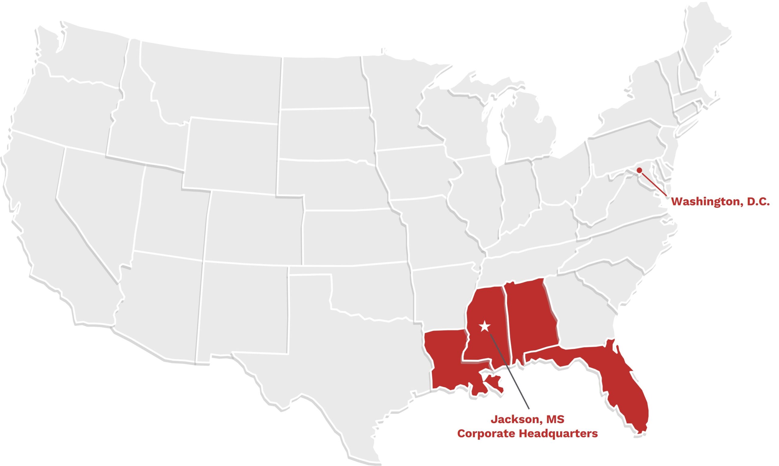 Waggoner Engineering – State Locations Map