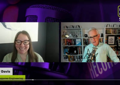 Lesley Davis with host Drew Neisser during a live session of CMO Huddles Studio held December 5, 2024