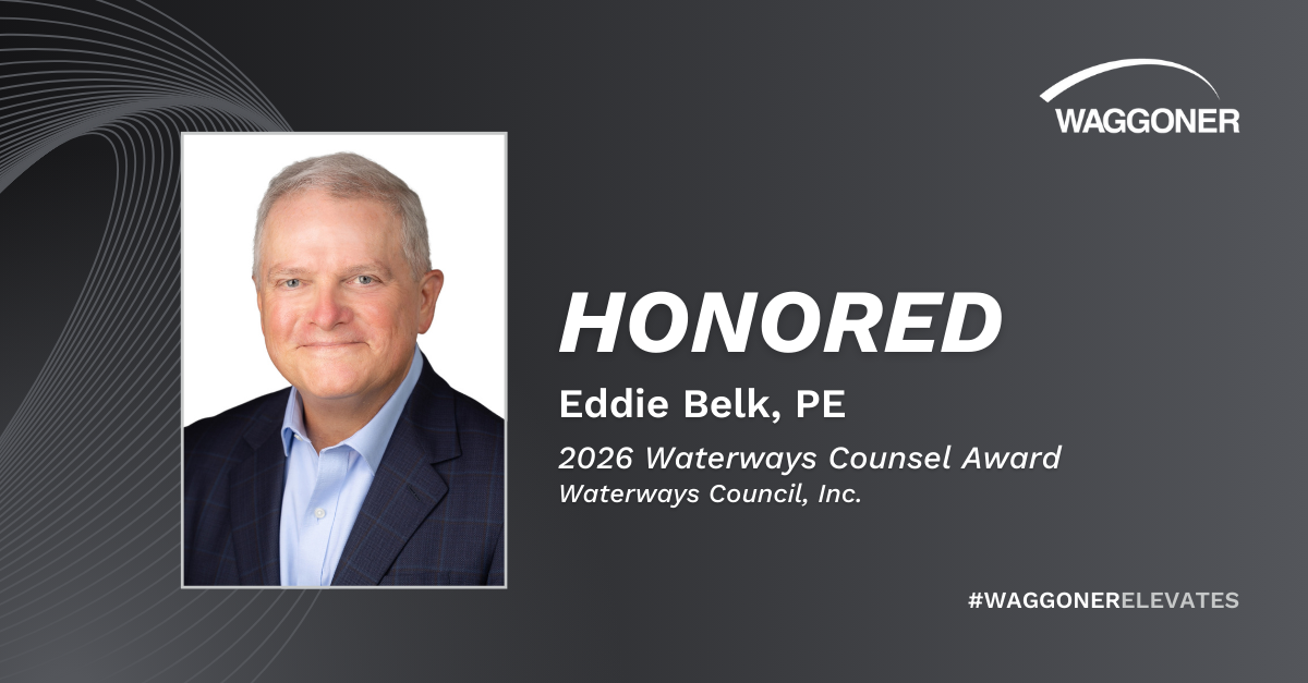 Waggoner Engineering’s Eddie Belk Honored with Prestigious 2026 Waterways Counsel Award