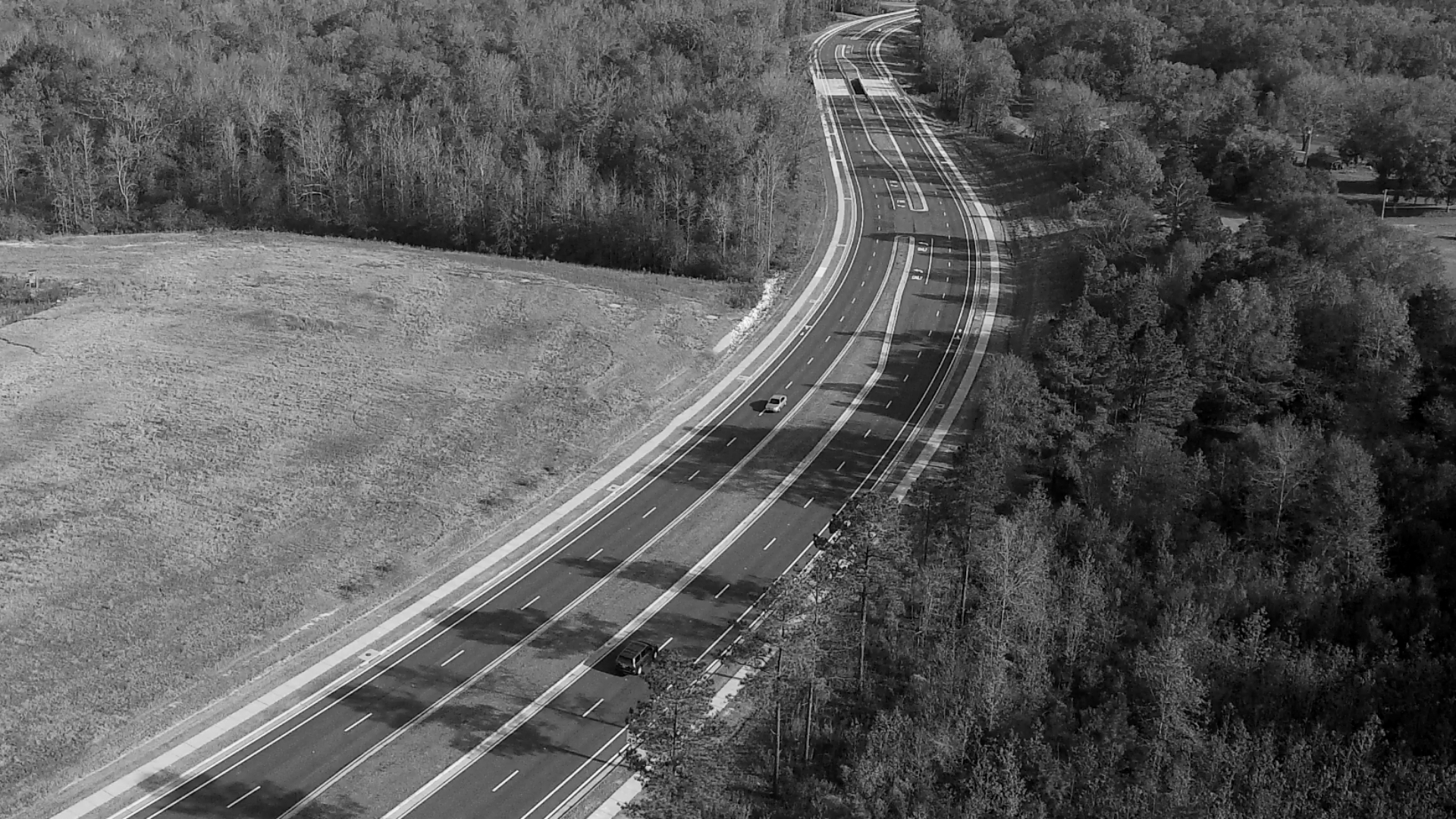 Waggoner - Hinds Parkway Segment 2 Alt text: Aerial view of Hinds Parkway Segment 2 showing a newly constructed multi-lane roadway in Hinds County, Mississippi.